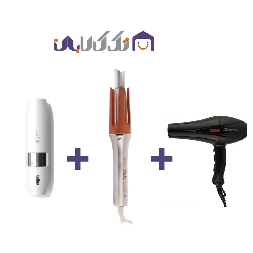 زosmetic-set2 ست سشوار پرومکس 7240، ماشین اصلاح بانوان 1000 و اتو و فرکننده مو شیگلم 25